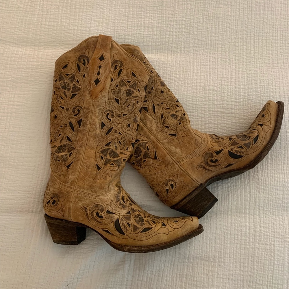 Corral Boots Antique Saddle Brushed Laser - 7